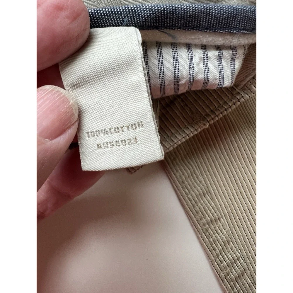 Banana Republic 100% Cotton Beige Pinstriped 100% Cotton Pants Size 34/30